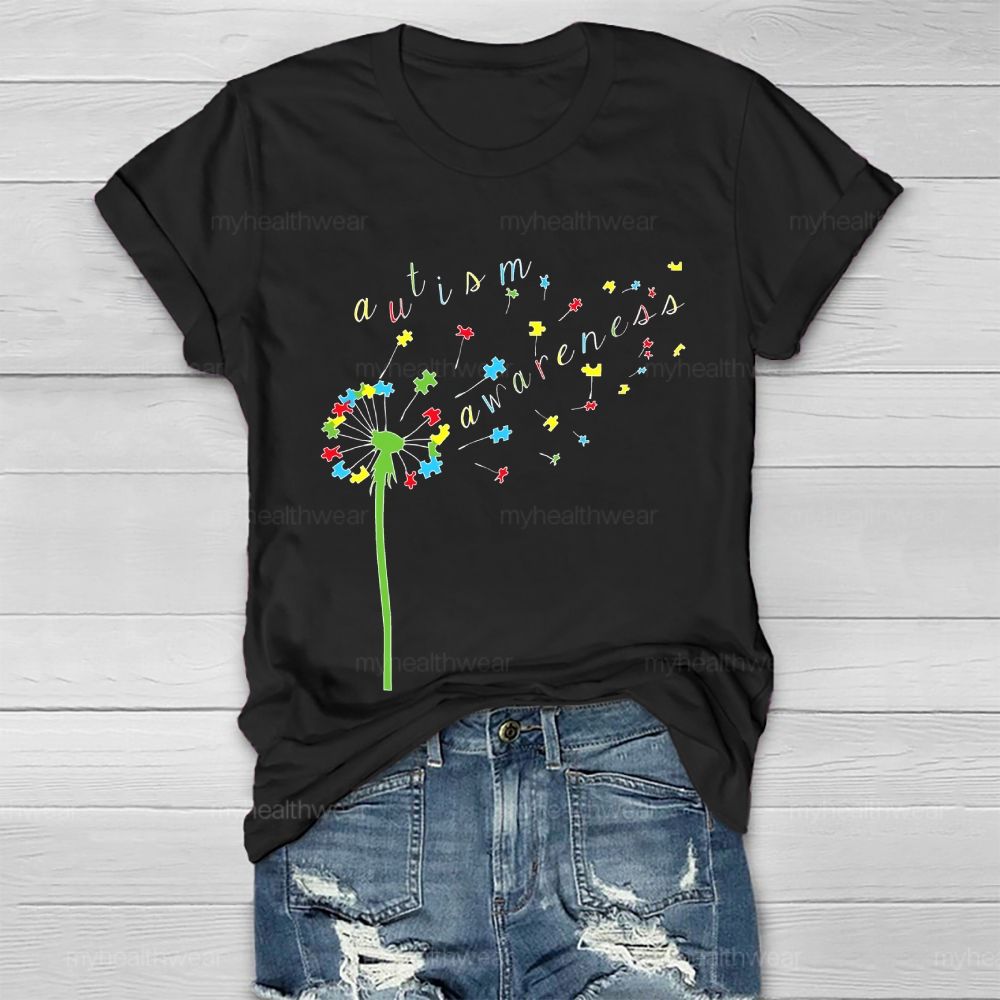 Autism Awareness Dandelion Healthwear T-shirt