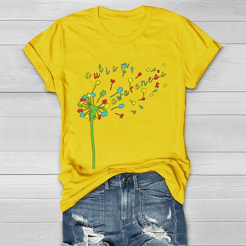 Autism Awareness Dandelion Healthwear T-shirt