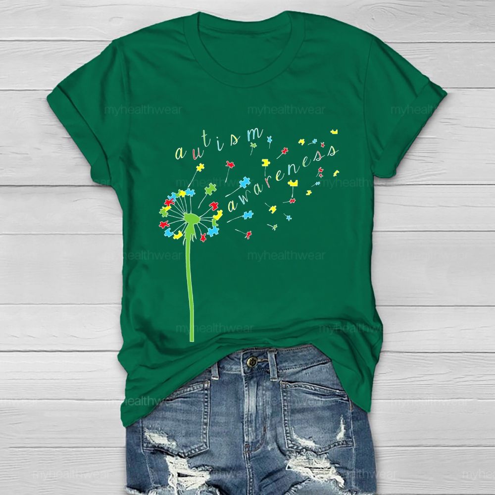 Autism Awareness Dandelion Healthwear T-shirt