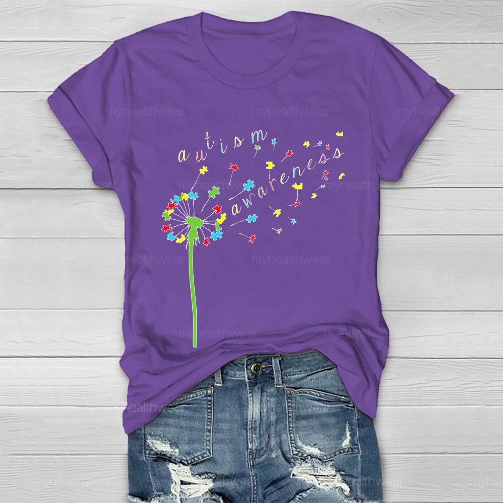 Autism Awareness Dandelion Healthwear T-shirt