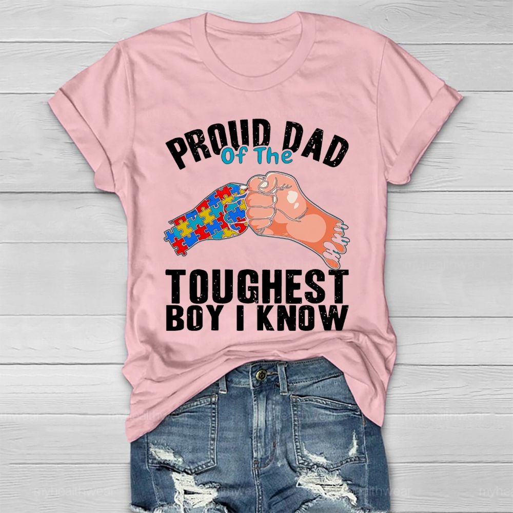Personalized Proud Dad Of The Toughest Boy I Know Healthwear T-shirt