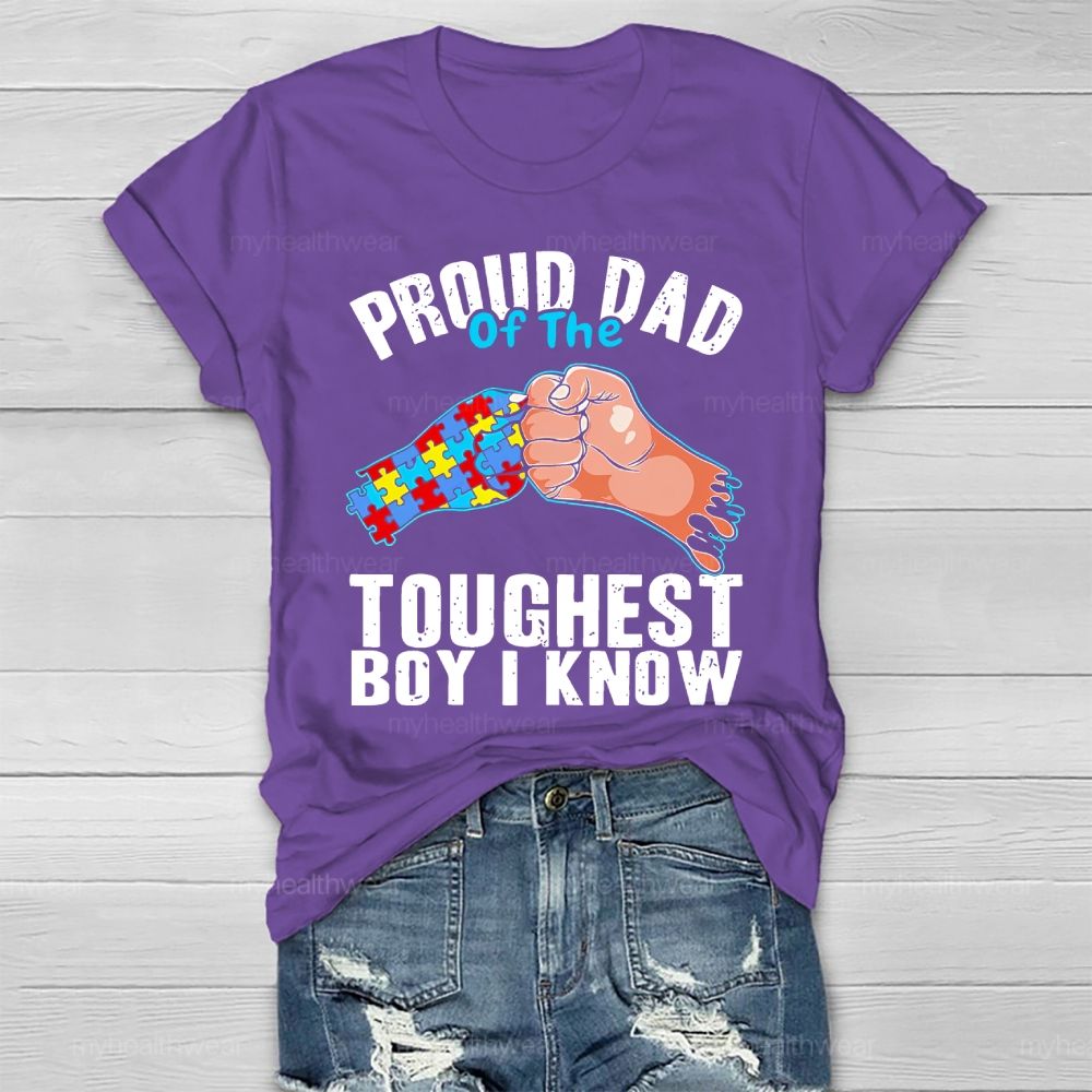 Personalized Proud Dad Of The Toughest Boy I Know Healthwear T-shirt