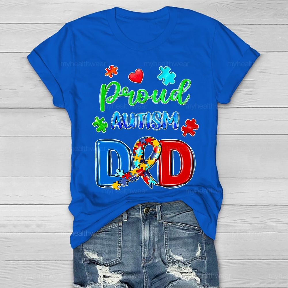 Proud Autism Dad Healthwear T-shirt