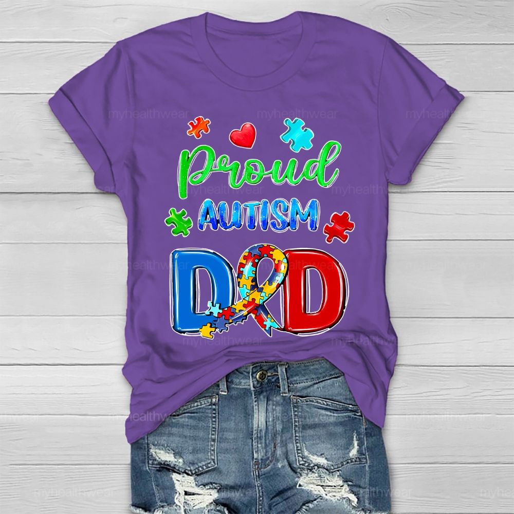 Proud Autism Dad Healthwear T-shirt