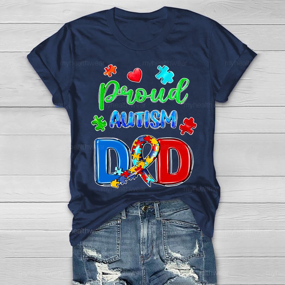Proud Autism Dad Healthwear T-shirt
