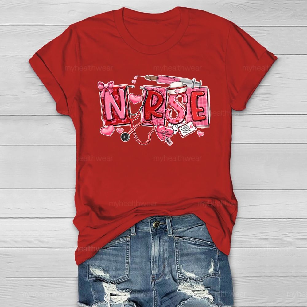 Nurse Valentine's Day Healthwear T-shirt