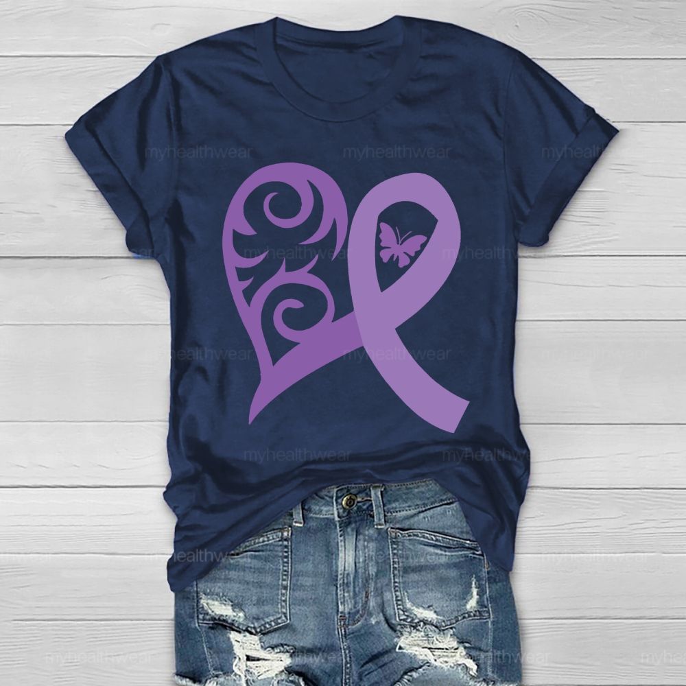 Purple Heart Ribbon Healthwear T-shirt