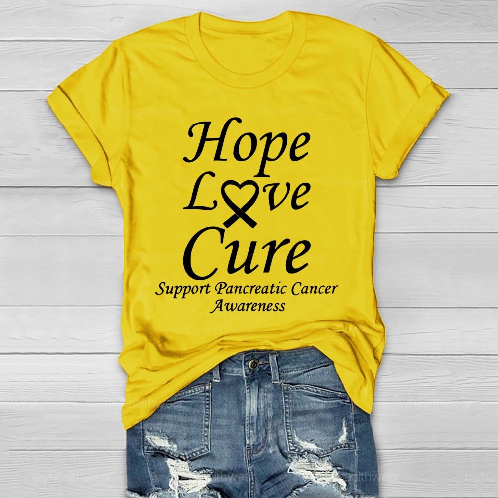 Peace Love Cure Support Pancreatic Cancer Healthwear T-shirt
