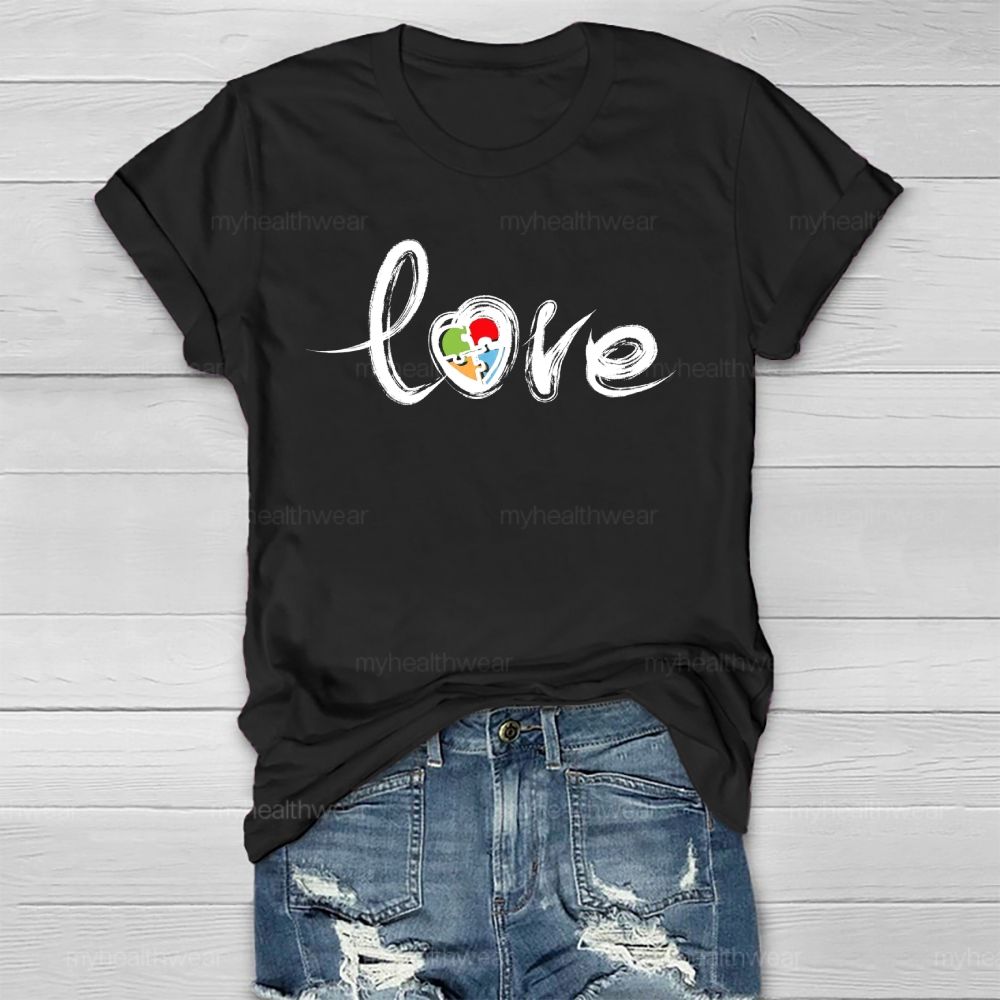 Love Puzzle Autism Healthwear T-shirt