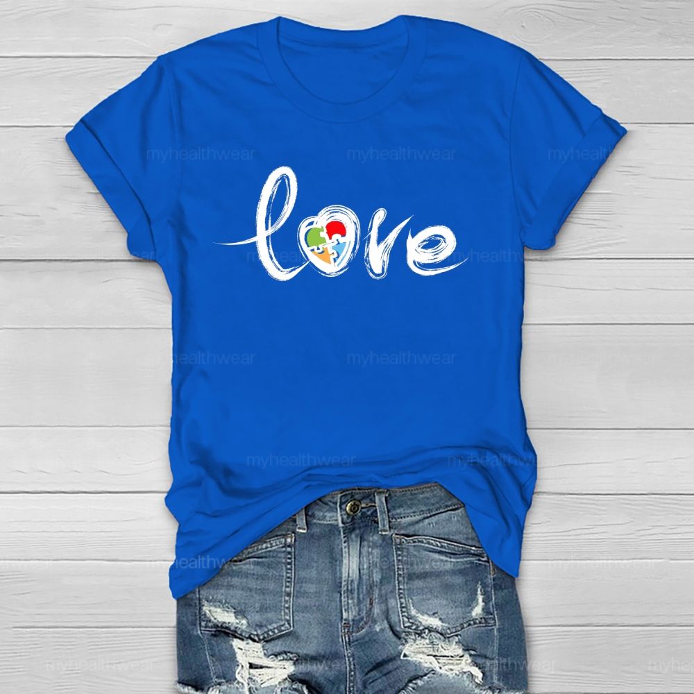 Love Puzzle Autism Healthwear T-shirt