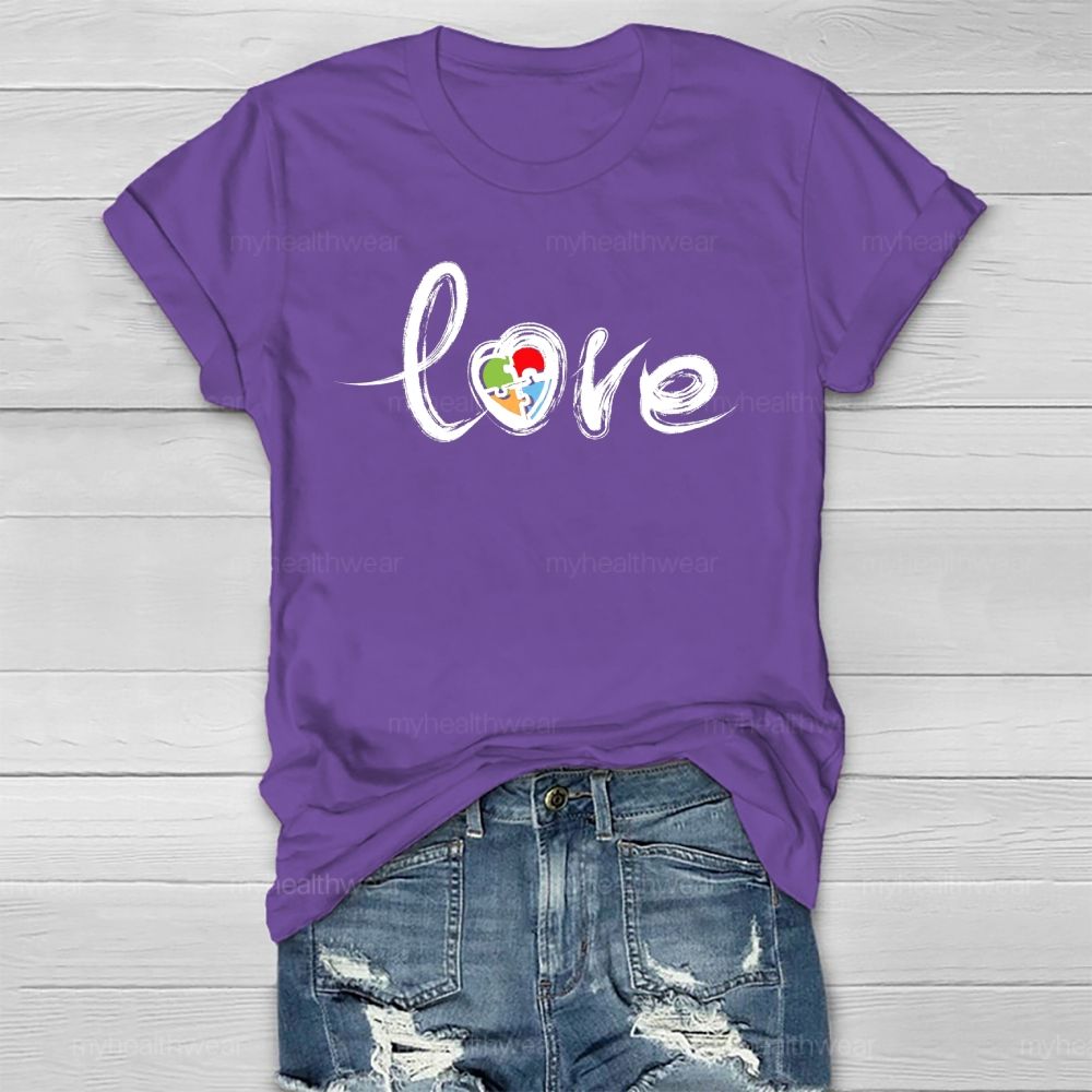 Love Puzzle Autism Healthwear T-shirt