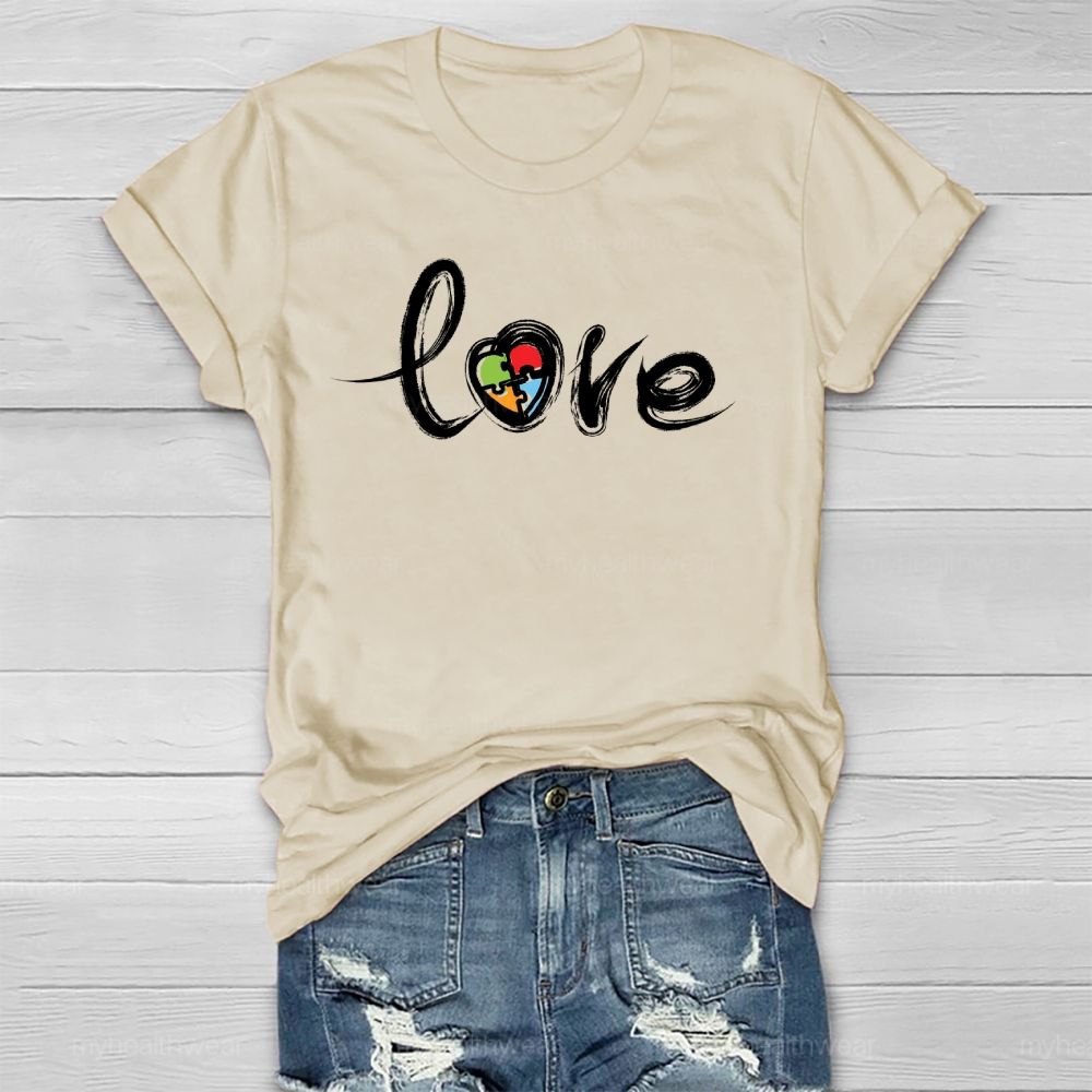 Love Puzzle Autism Healthwear T-shirt