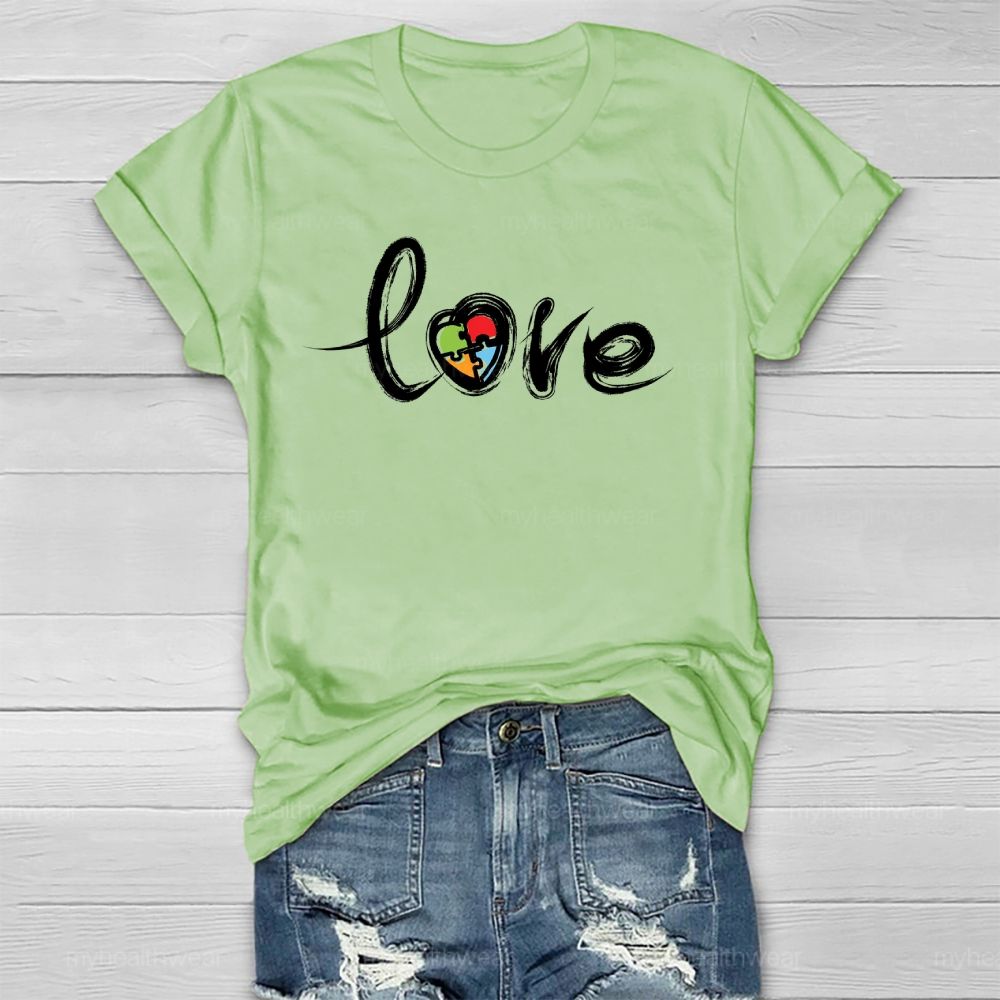 Love Puzzle Autism Healthwear T-shirt
