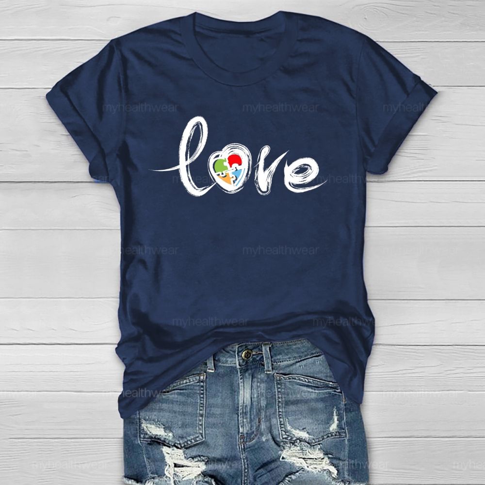 Love Puzzle Autism Healthwear T-shirt