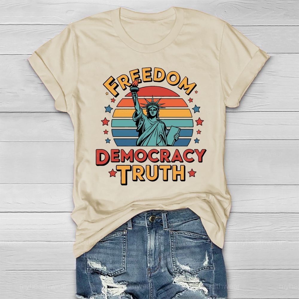 Freedom Democracy Truth Healthwear T-shirt