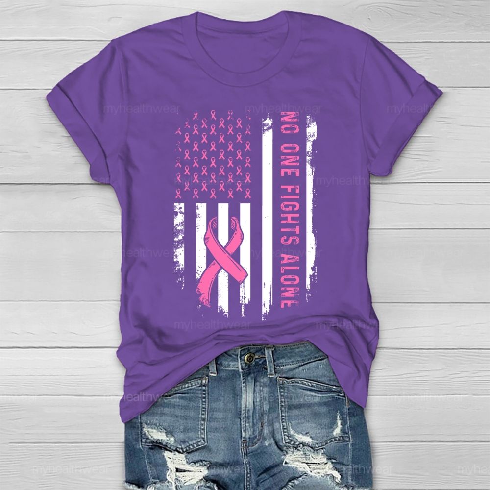 No One Fights Alone Pink Ribbon Healthwear T-shirt