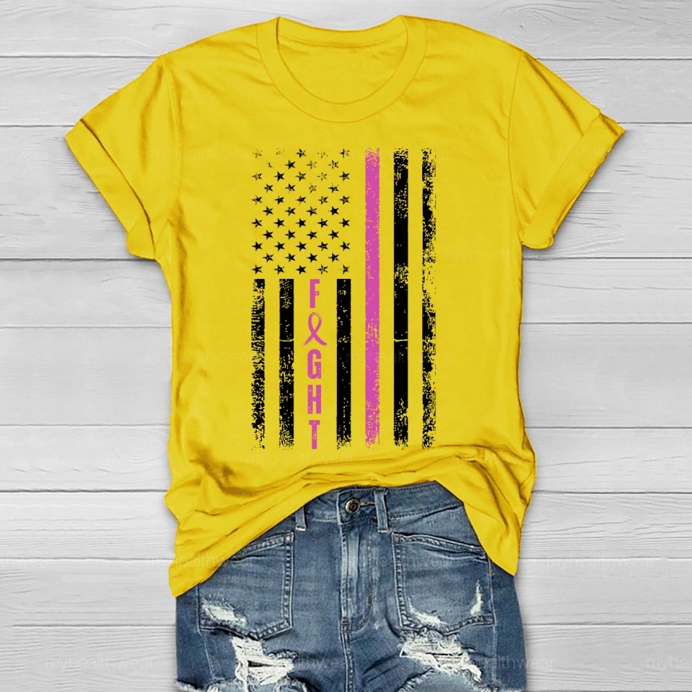 Fight Purple Ribbon Flag Healthwear T-shirt