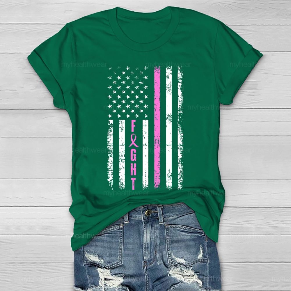 Fight Purple Ribbon Flag Healthwear T-shirt