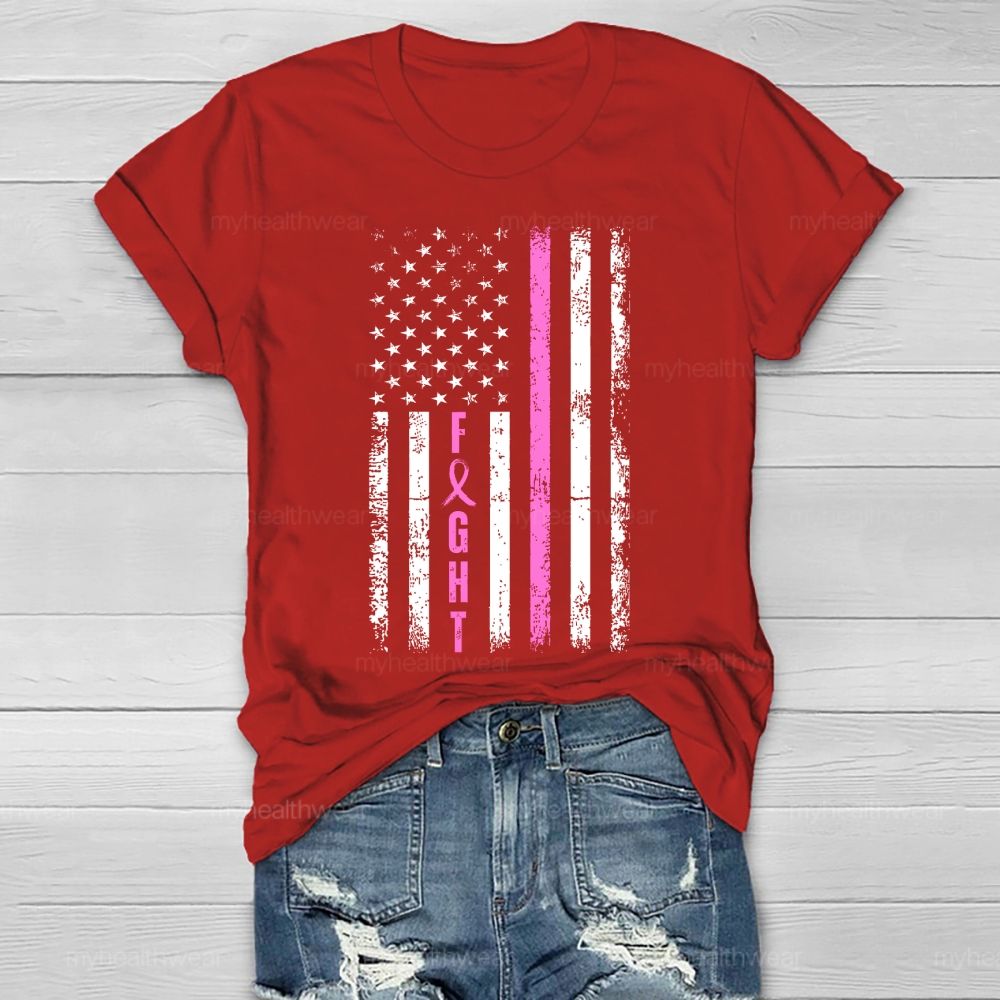 Fight Purple Ribbon Flag Healthwear T-shirt