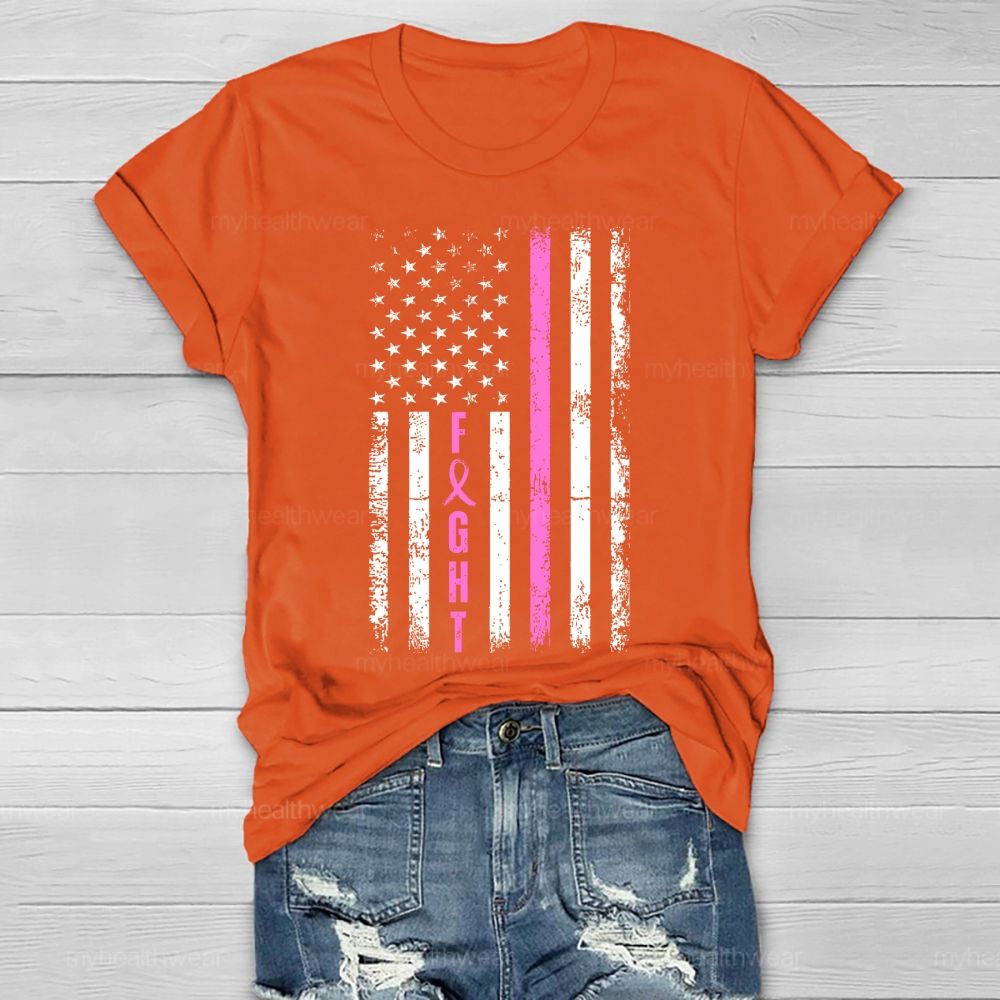 Fight Purple Ribbon Flag Healthwear T-shirt