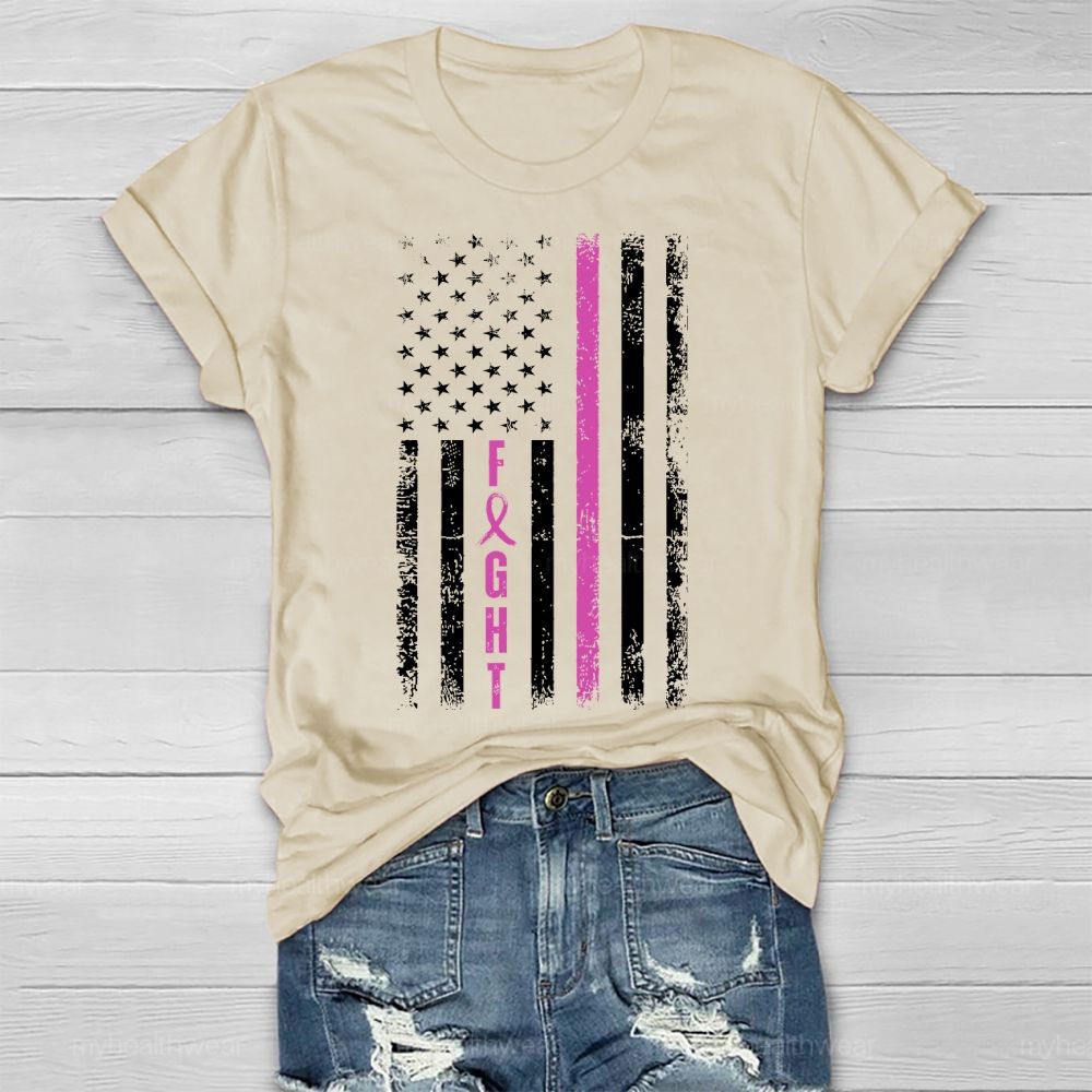 Fight Purple Ribbon Flag Healthwear T-shirt