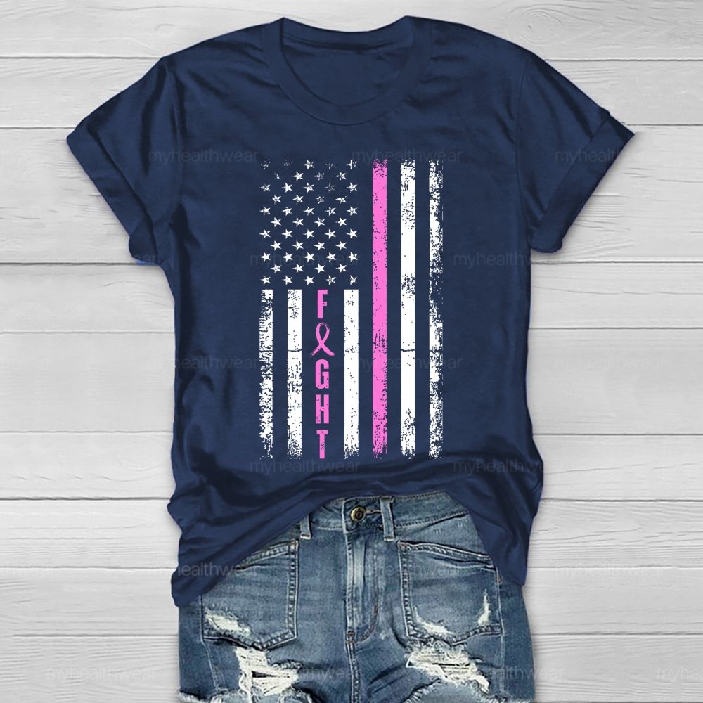 Fight Purple Ribbon Flag Healthwear T-shirt