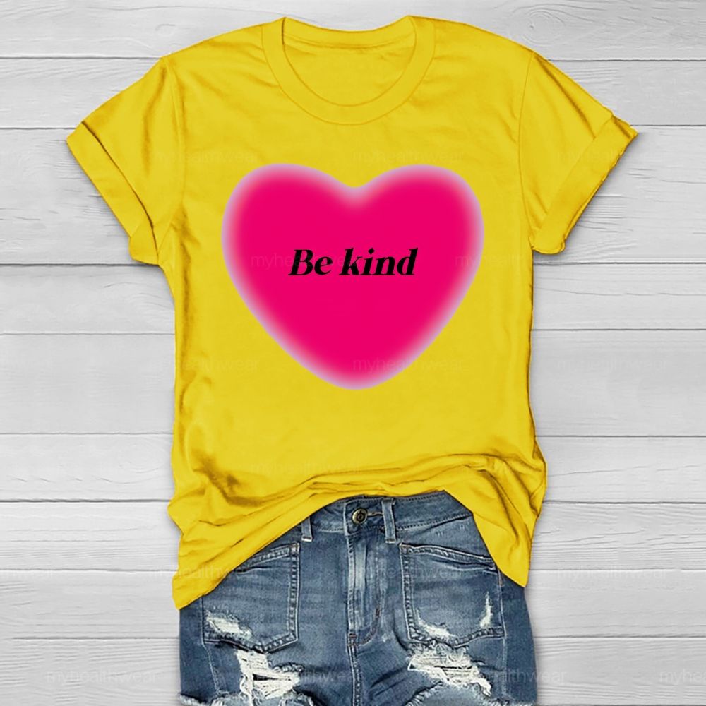 Be Kind Pink Heart Healthwear T-shirt