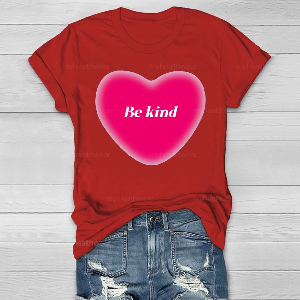 Be Kind Pink Heart Healthwear T-shirt