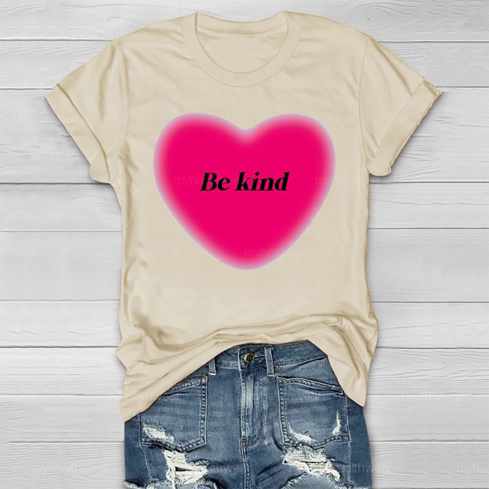 Be Kind Pink Heart Healthwear T-shirt