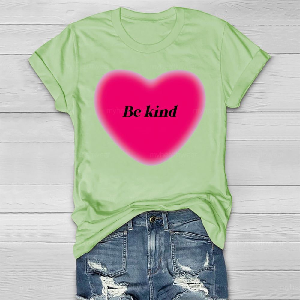 Be Kind Pink Heart Healthwear T-shirt