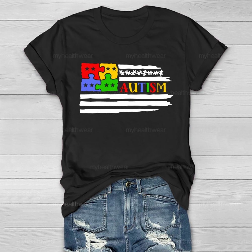 Autism Flag Healthwear T-shirt