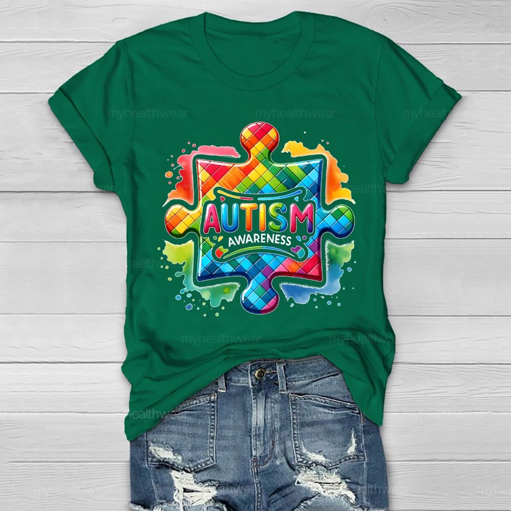 A Puzzle Piece Autism Awareness Healthwear T-shirt