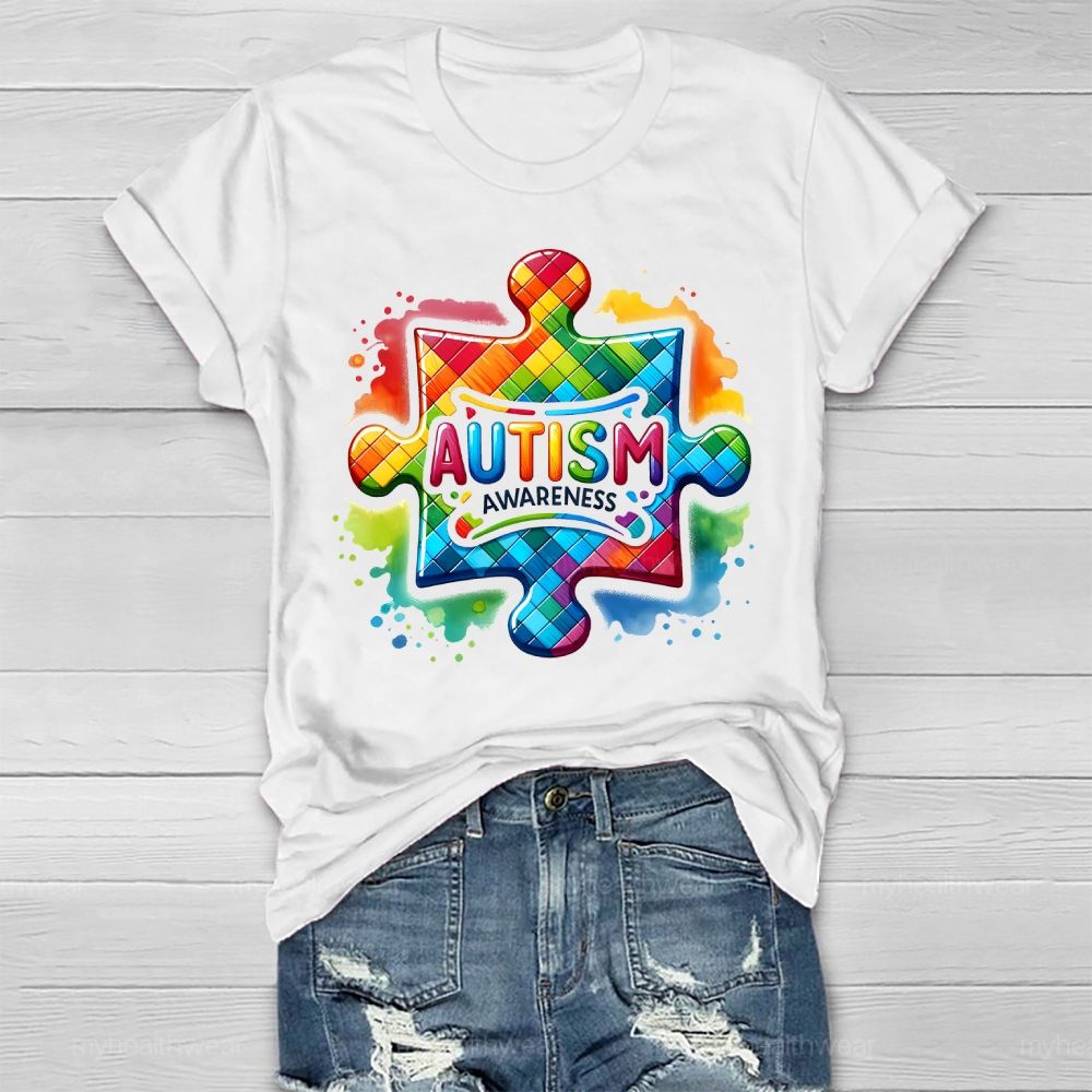 A Puzzle Piece Autism Awareness Healthwear T-shirt