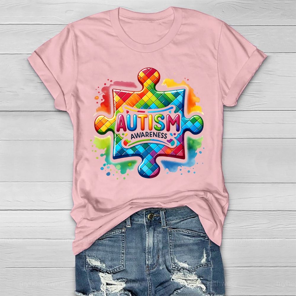 A Puzzle Piece Autism Awareness Healthwear T-shirt