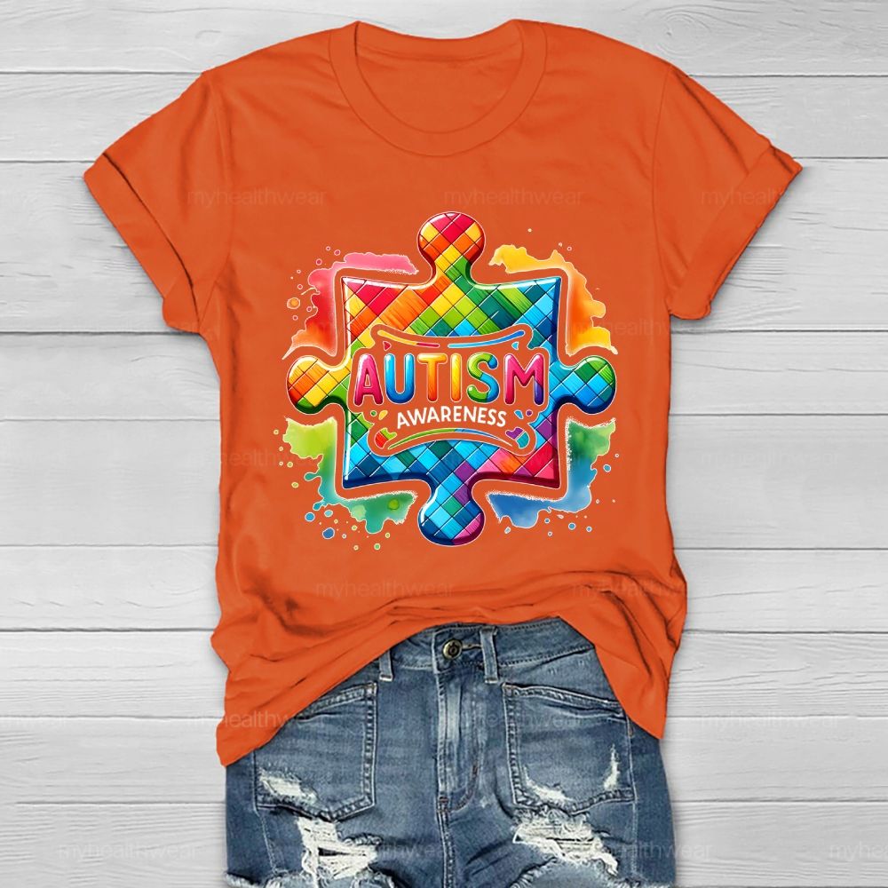 A Puzzle Piece Autism Awareness Healthwear T-shirt
