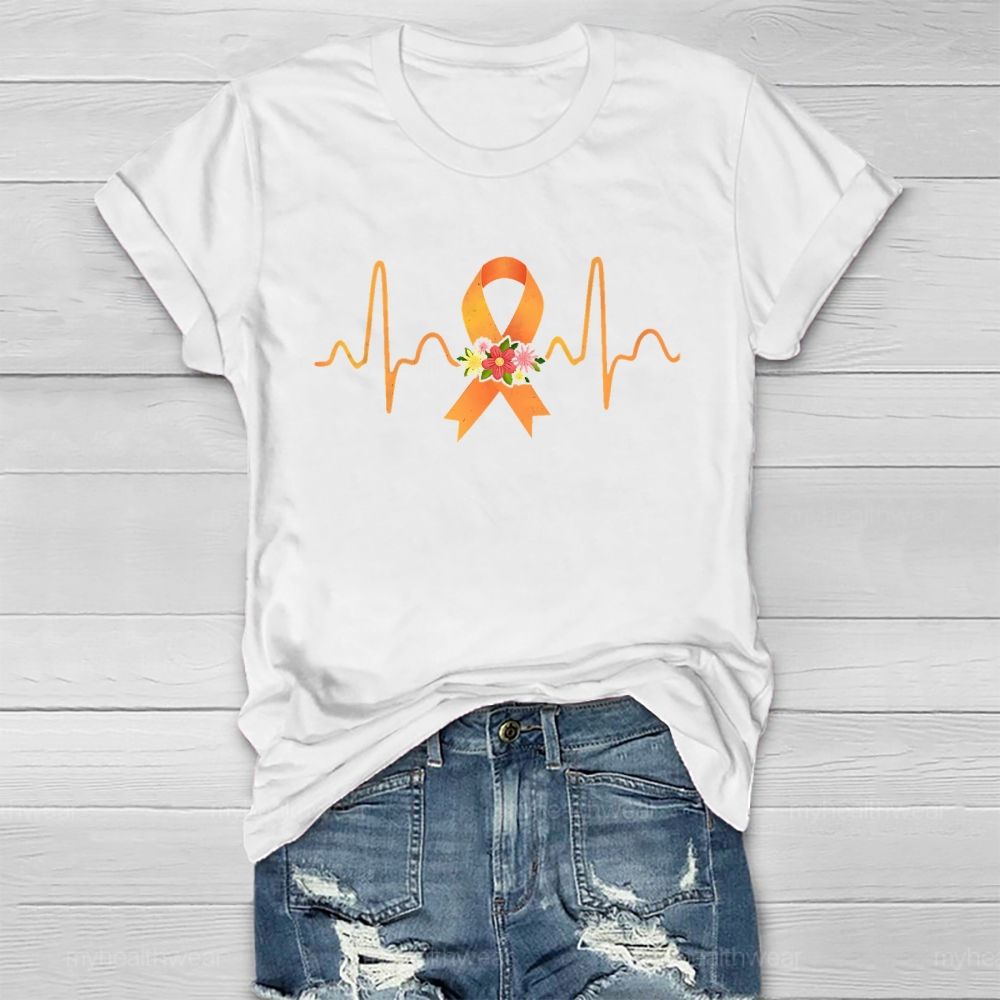 Orange Ribbon Flowers Healthwear T-shirt