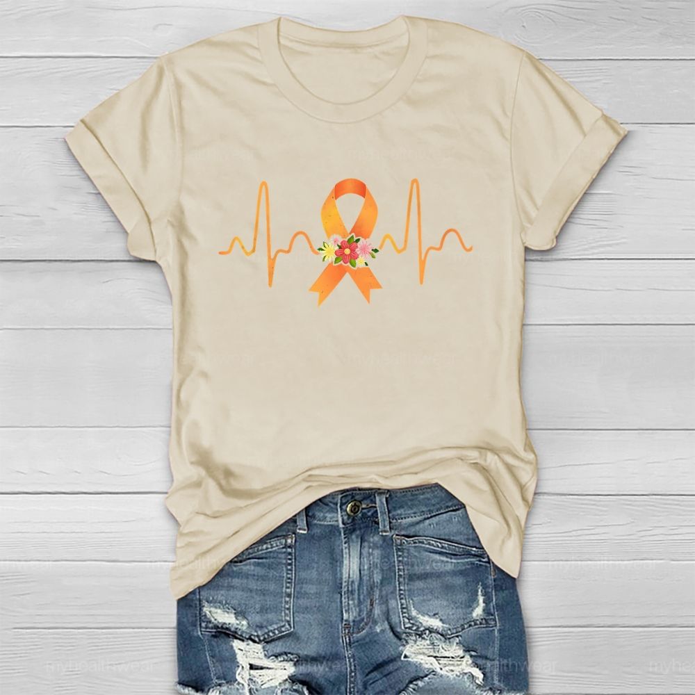 Orange Ribbon Flowers Healthwear T-shirt