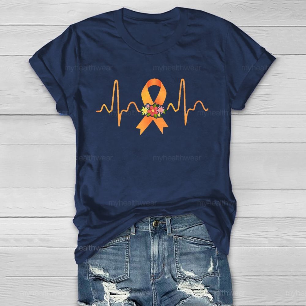 Orange Ribbon Flowers Healthwear T-shirt