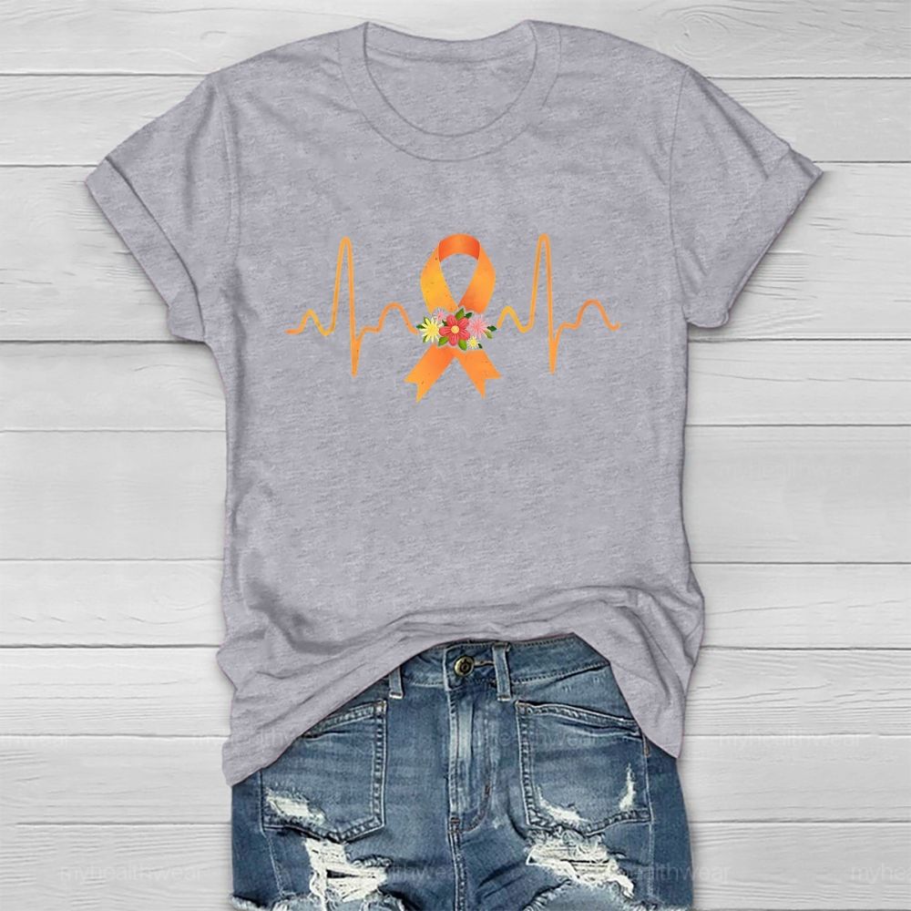 Orange Ribbon Flowers Healthwear T-shirt