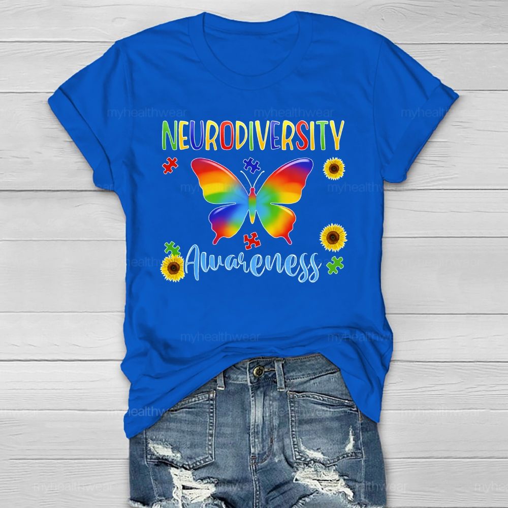 Neurodiversity Awareness Butterfly Healthwear T-shirt
