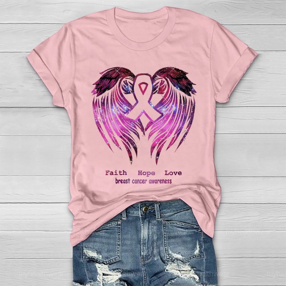 Faith Hope Love Breast Cancer Awareness Healthwear T-shirt