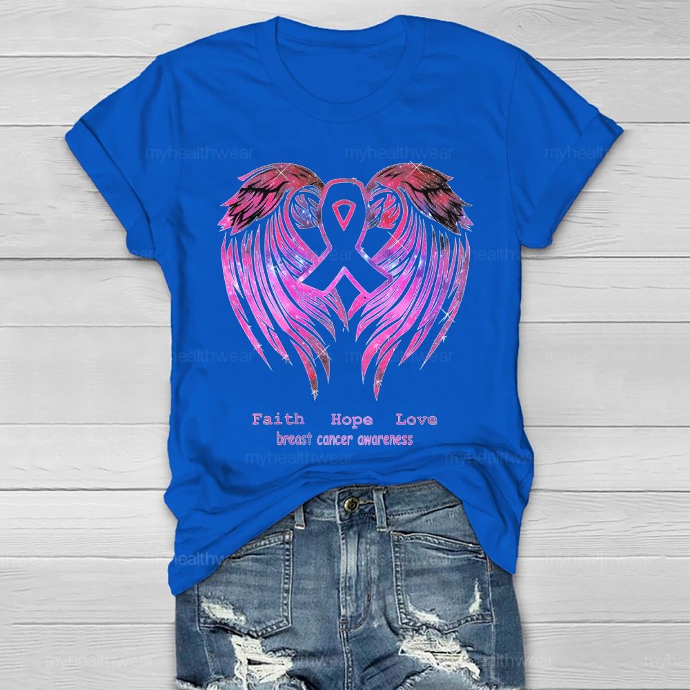 Faith Hope Love Breast Cancer Awareness Healthwear T-shirt