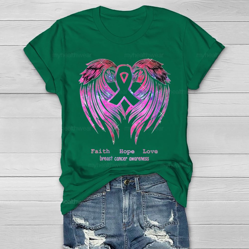 Faith Hope Love Breast Cancer Awareness Healthwear T-shirt
