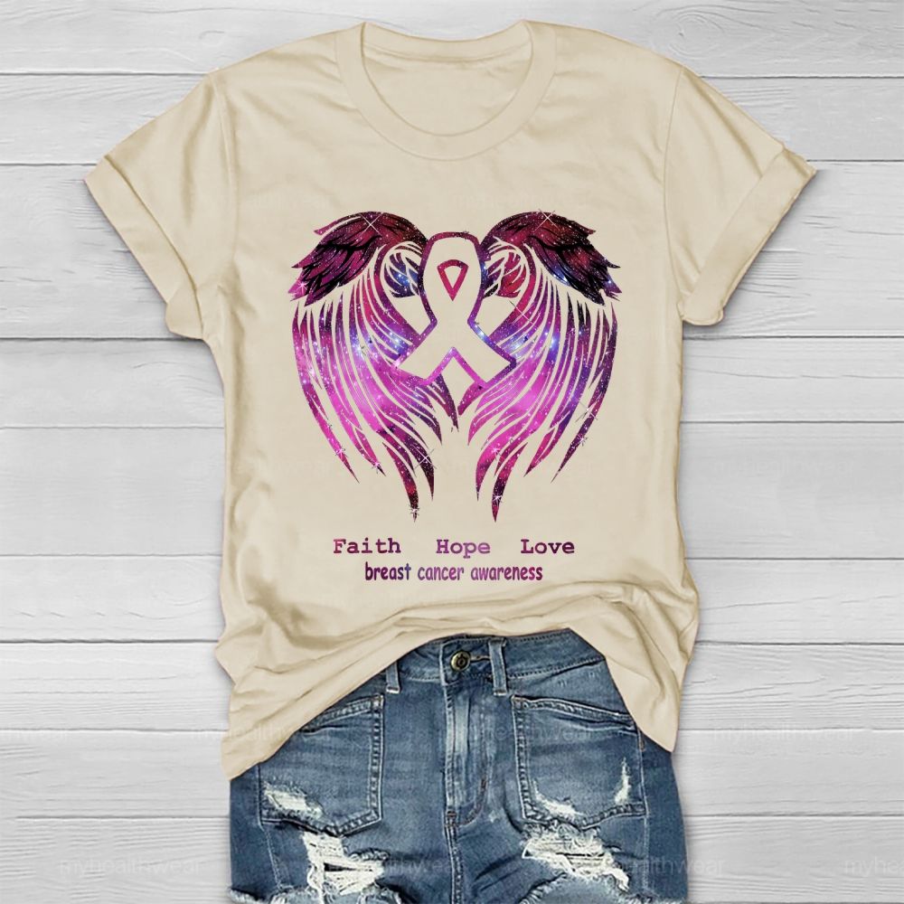 Faith Hope Love Breast Cancer Awareness Healthwear T-shirt