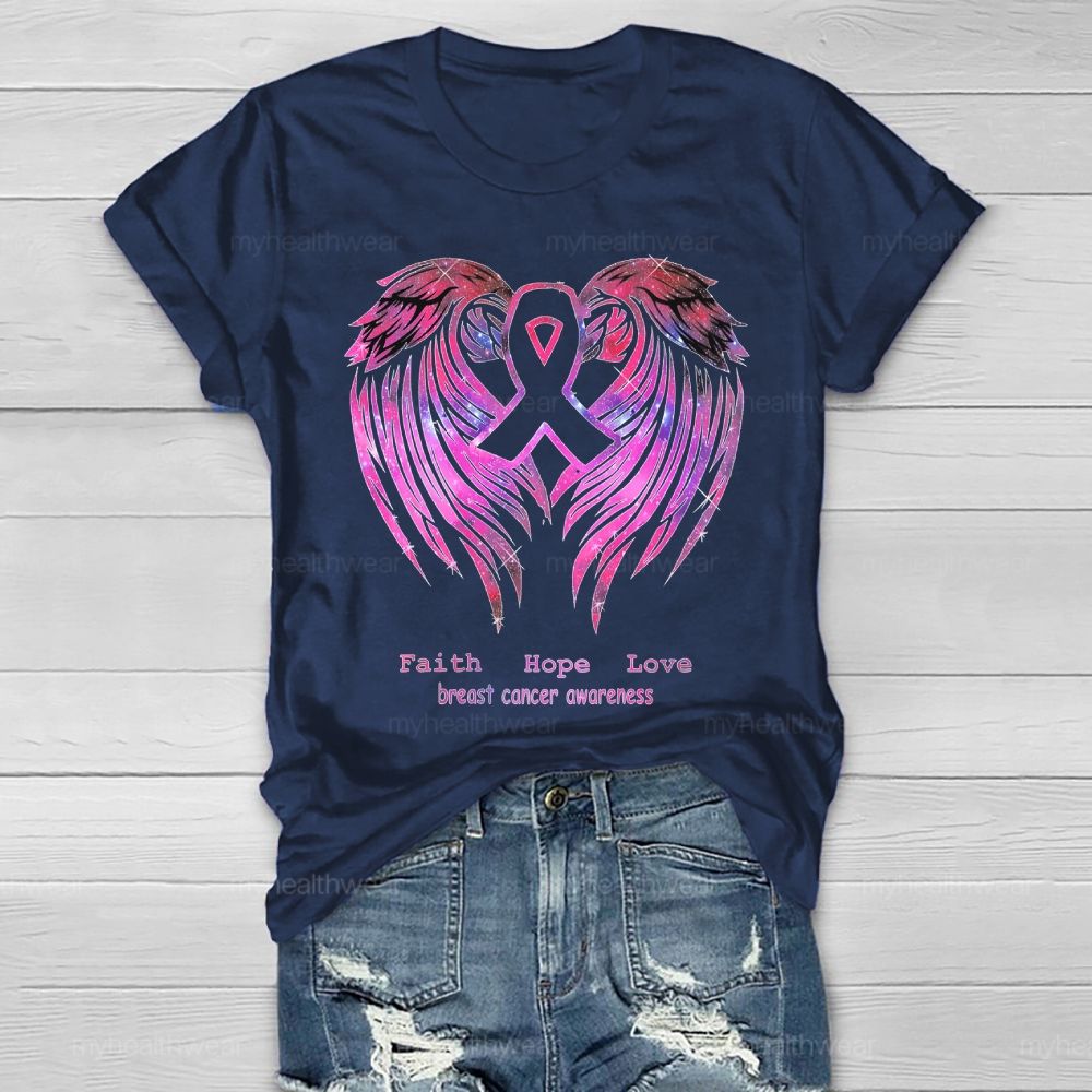 Faith Hope Love Breast Cancer Awareness Healthwear T-shirt