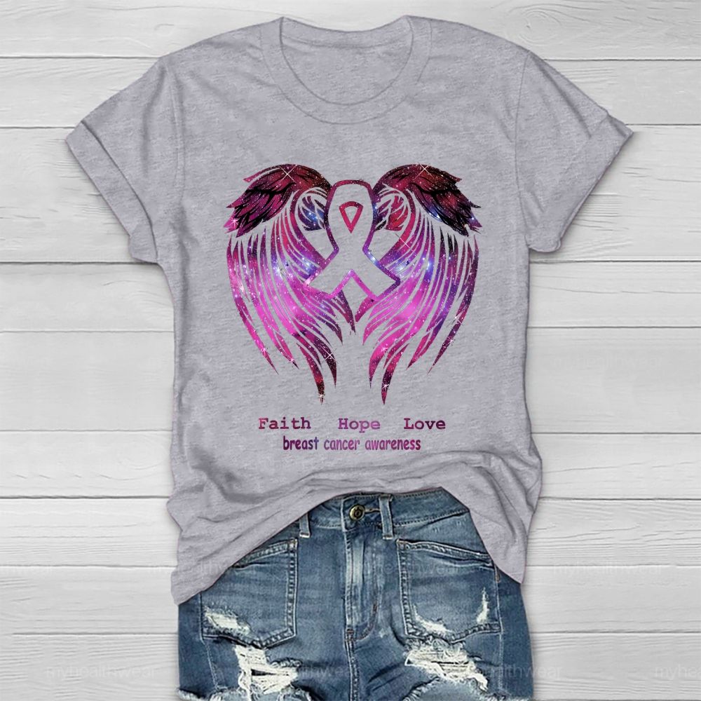 Faith Hope Love Breast Cancer Awareness Healthwear T-shirt