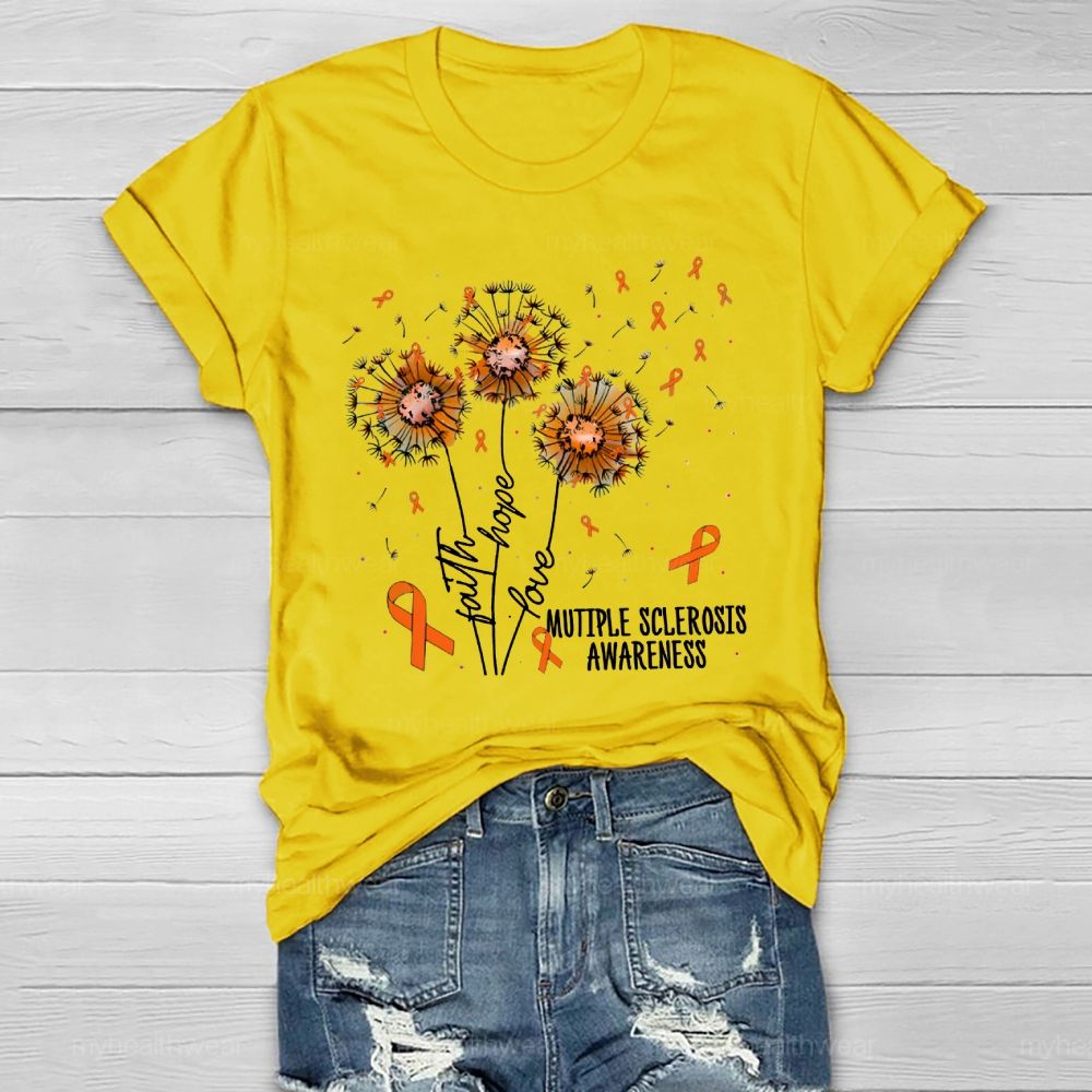 Hope Faith Love Multiple Sclerosis Awareness Healthwear T-shirt