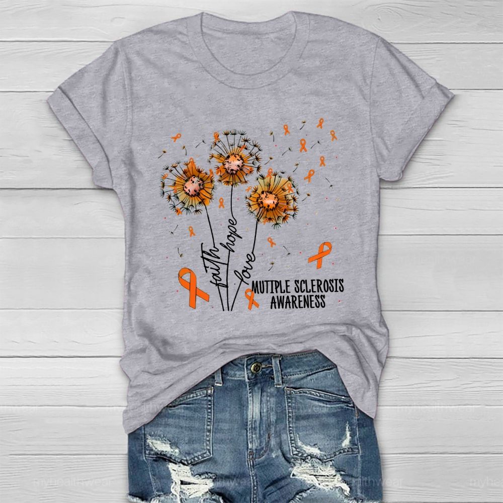 Hope Faith Love Multiple Sclerosis Awareness Healthwear T-shirt