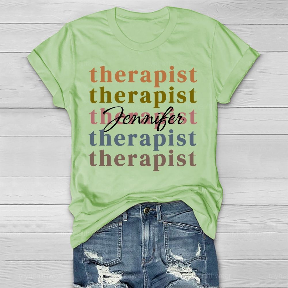 Personalized Name Therapist Healthwear T-shirt