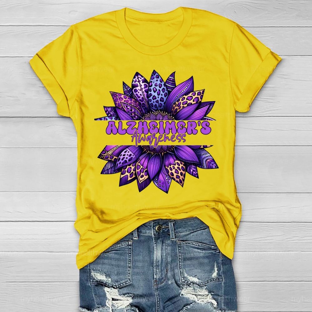 Alzheimer's Awareness Sunflower Healthwear T-shirt